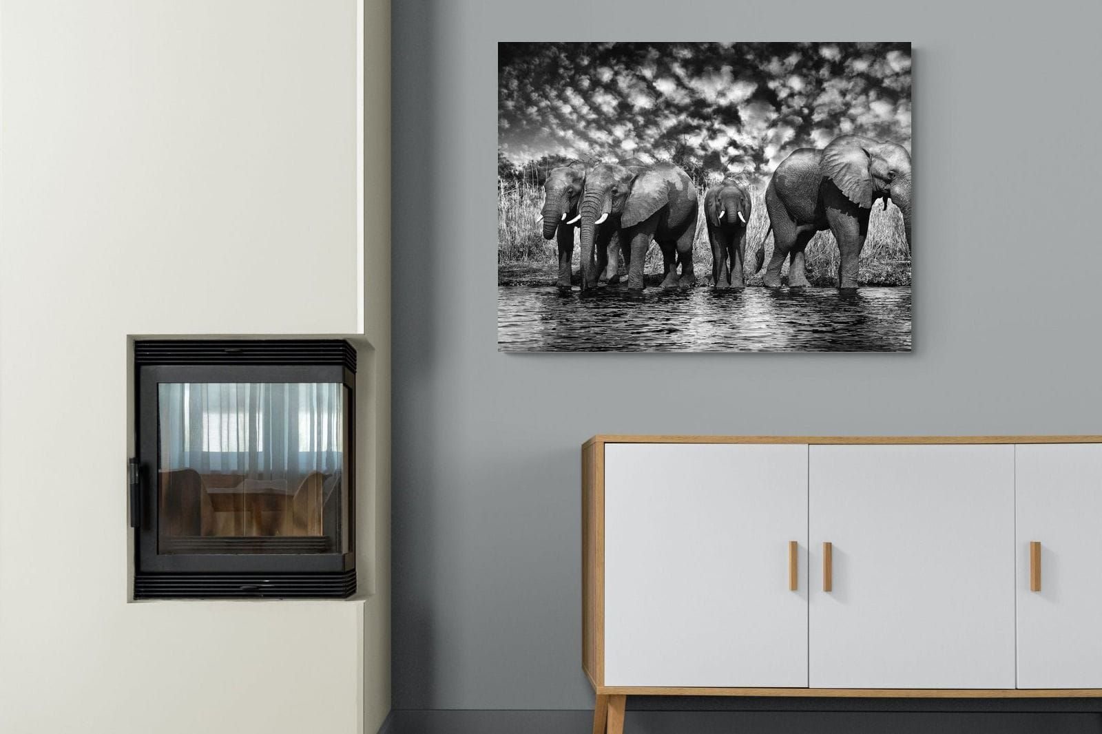 Amboseli Lake-Wall_Art-100 x 75cm-Mounted Canvas-No Frame-Pixalot