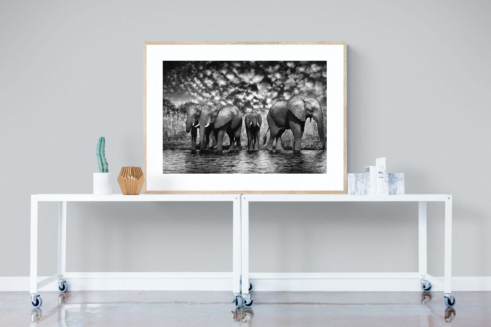 Amboseli Lake-Wall_Art-120 x 90cm-Framed Print-Wood-Pixalot