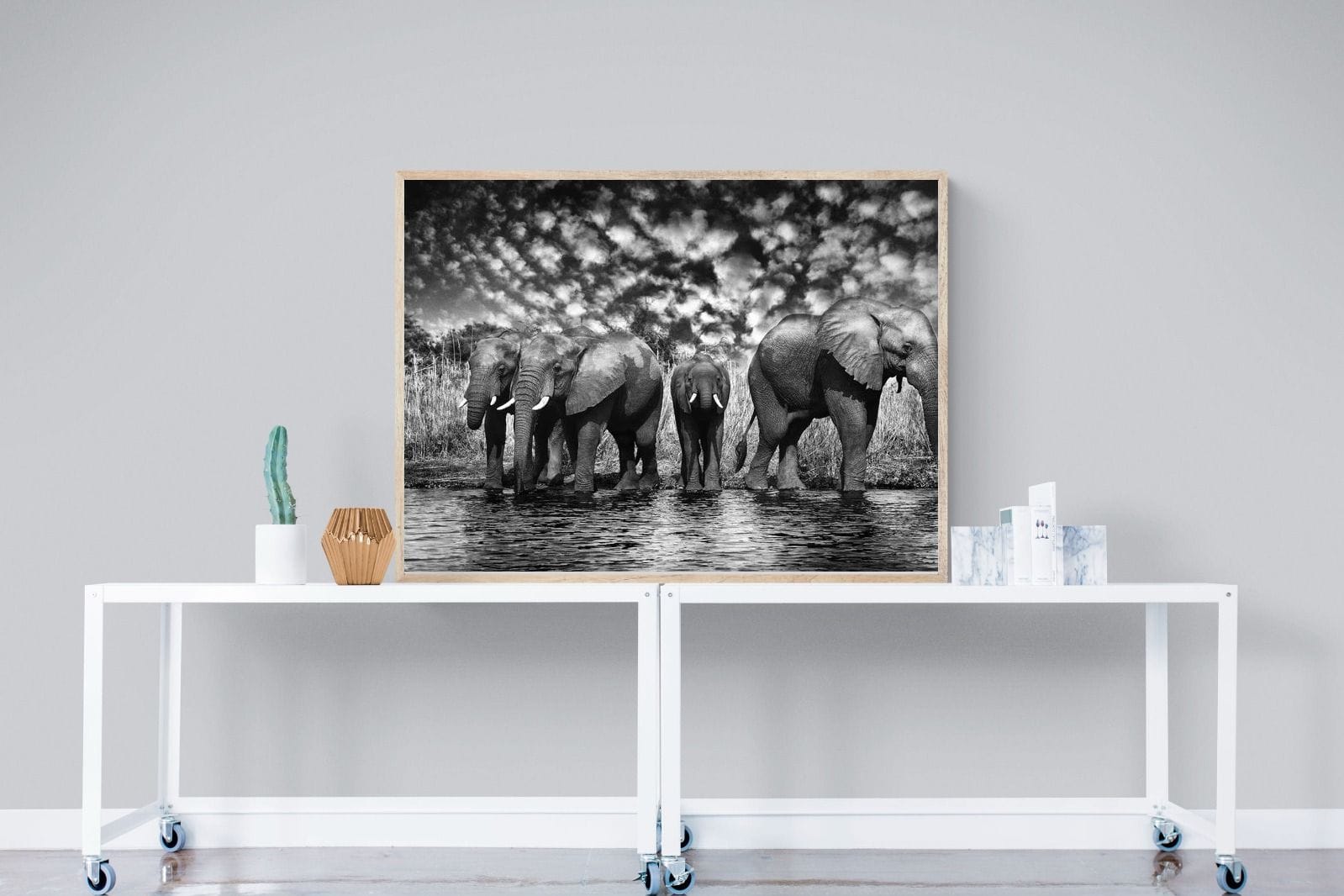 Amboseli Lake-Wall_Art-120 x 90cm-Mounted Canvas-Wood-Pixalot