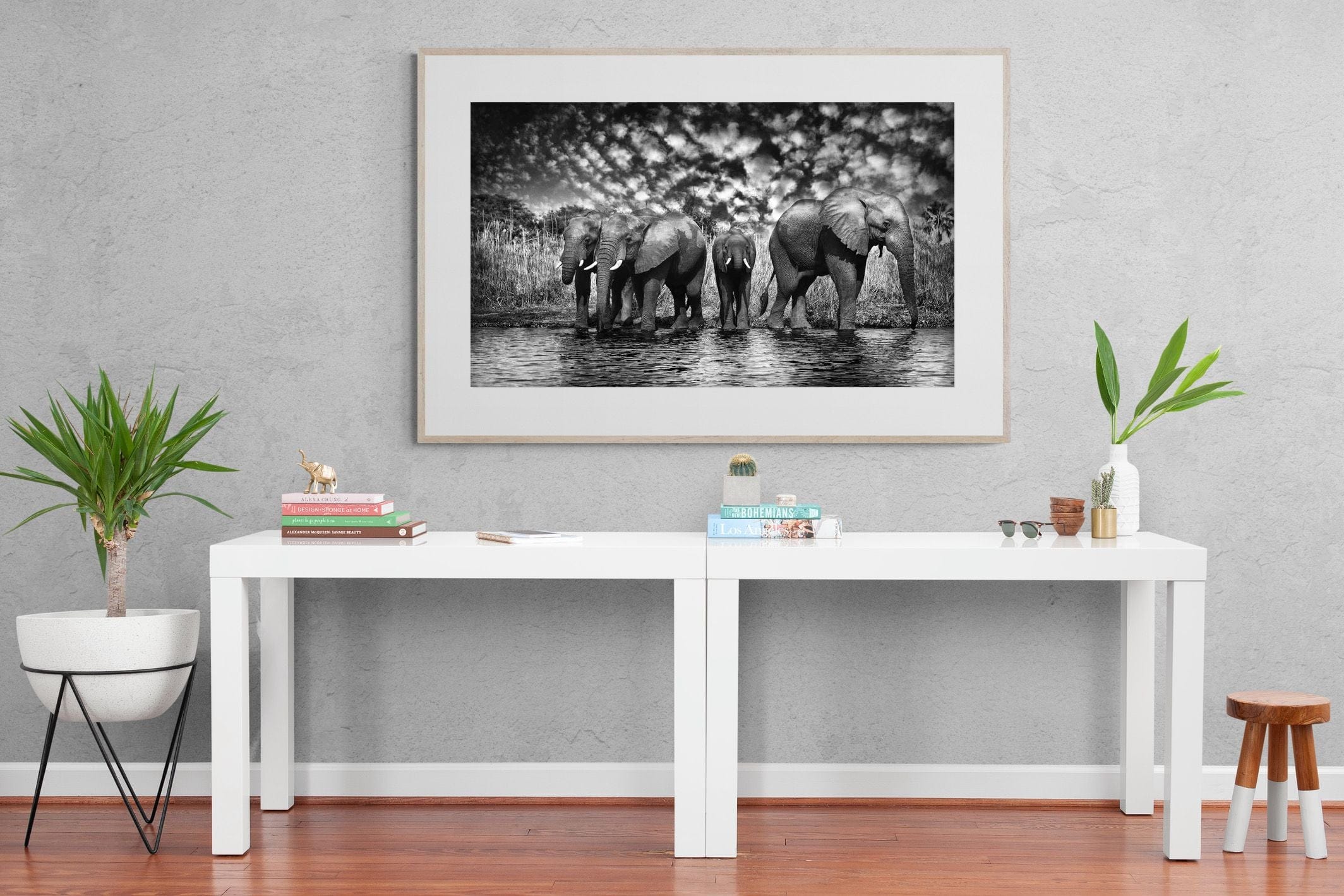 Amboseli Lake-Wall_Art-150 x 100cm-Framed Print-Wood-Pixalot