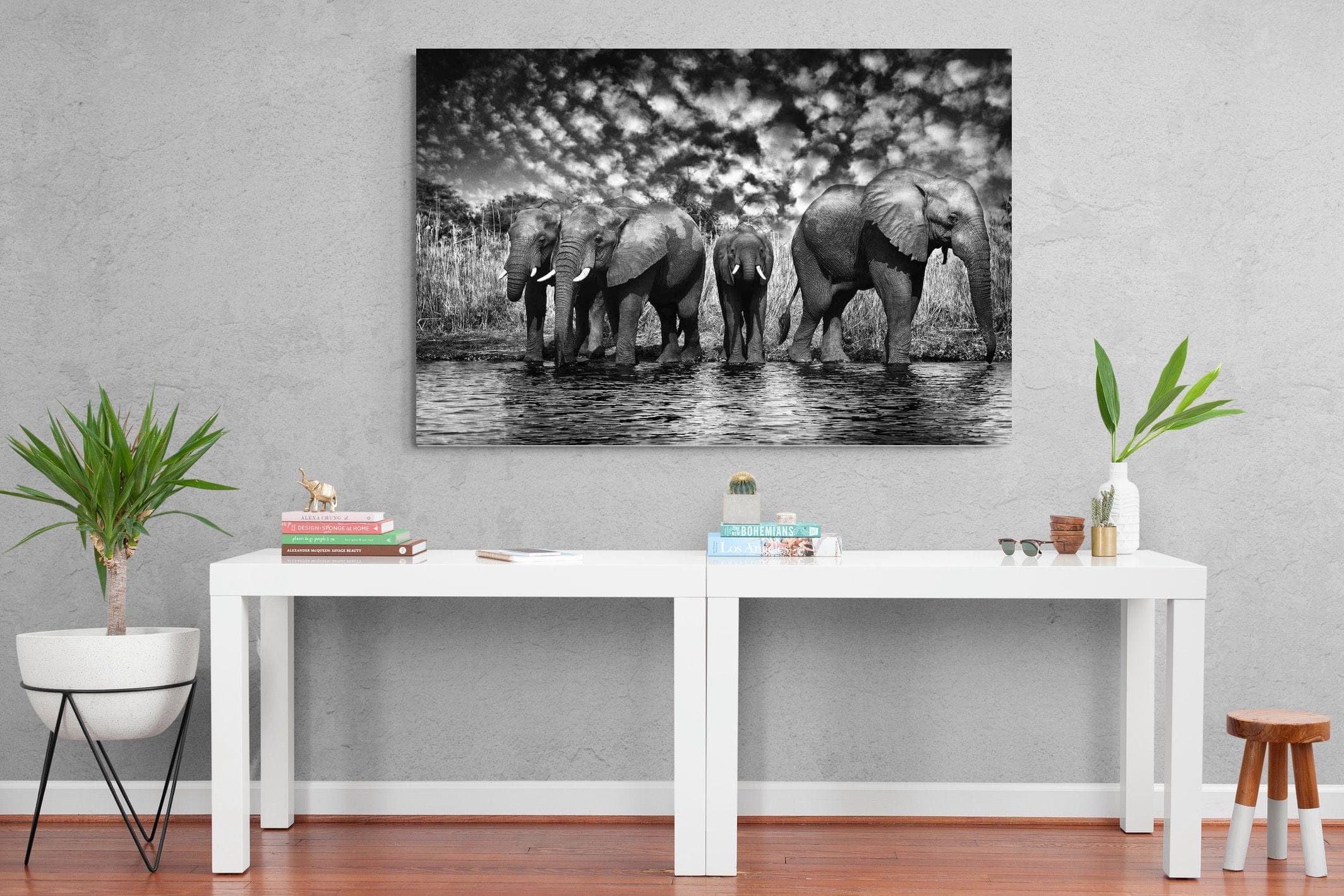 Amboseli Lake-Wall_Art-150 x 100cm-Mounted Canvas-No Frame-Pixalot