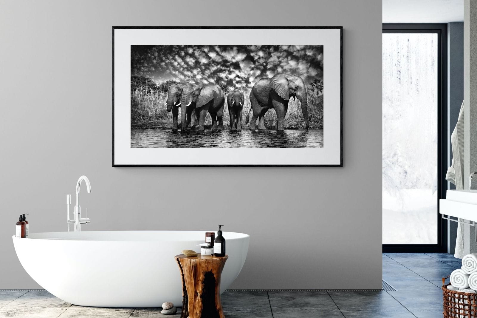 Amboseli Lake-Wall_Art-180 x 110cm-Framed Print-Black-Pixalot