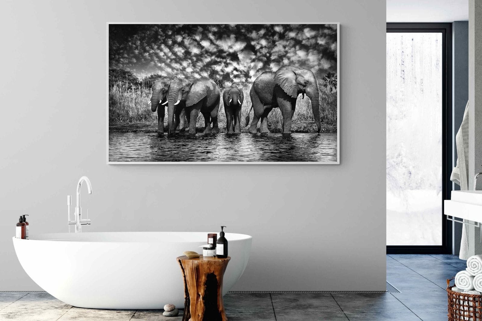 Amboseli Lake-Wall_Art-180 x 110cm-Mounted Canvas-White-Pixalot