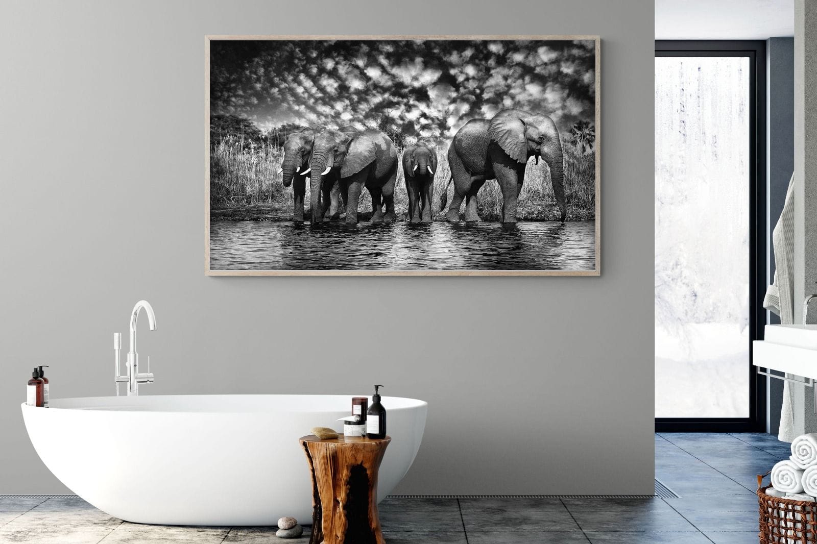 Amboseli Lake-Wall_Art-180 x 110cm-Mounted Canvas-Wood-Pixalot