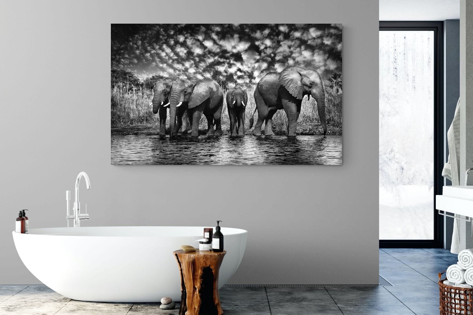 Amboseli Lake-Wall_Art-180 x 110cm-Mounted Canvas-No Frame-Pixalot