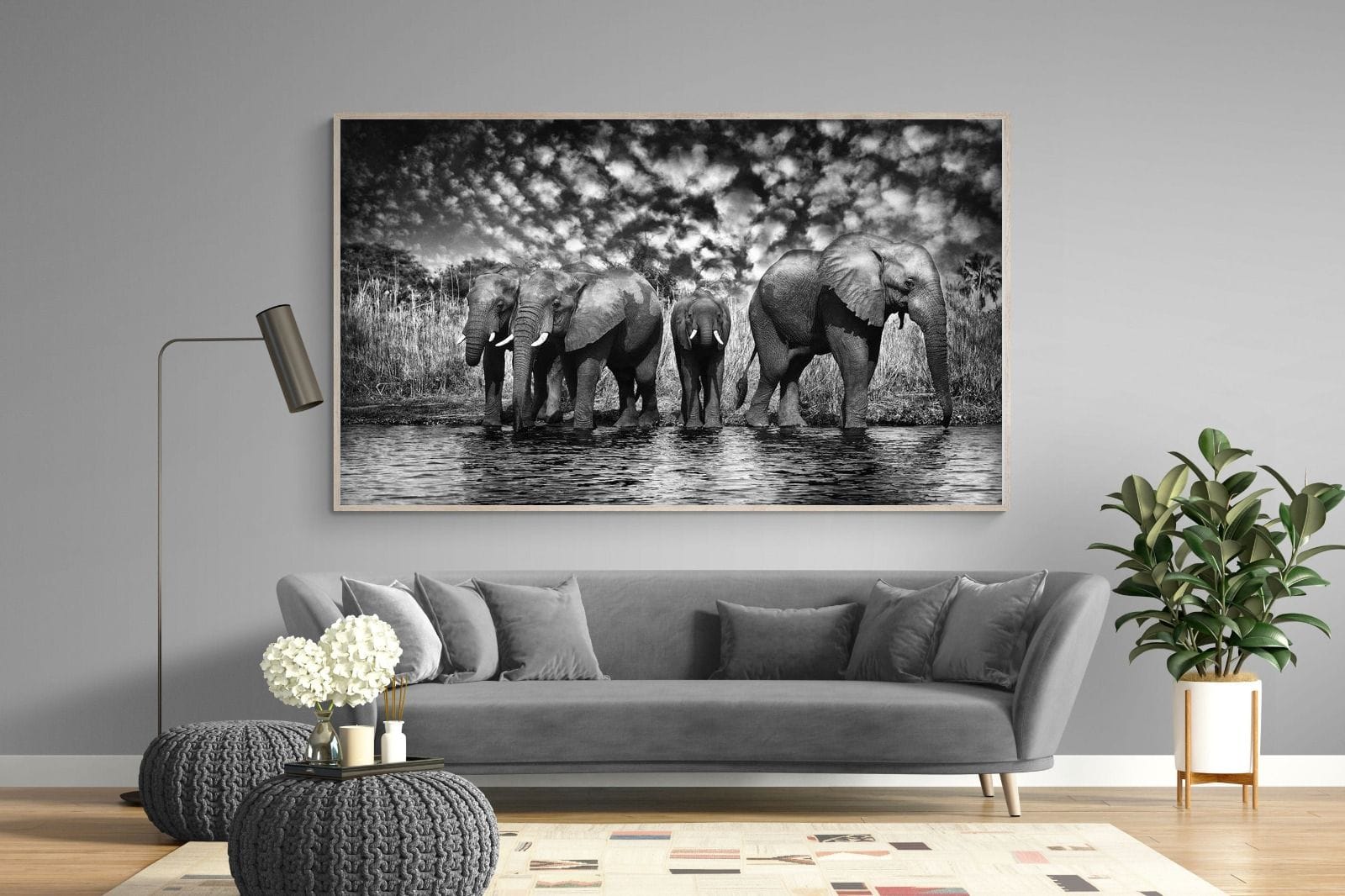 Amboseli Lake-Wall_Art-220 x 130cm-Mounted Canvas-Wood-Pixalot