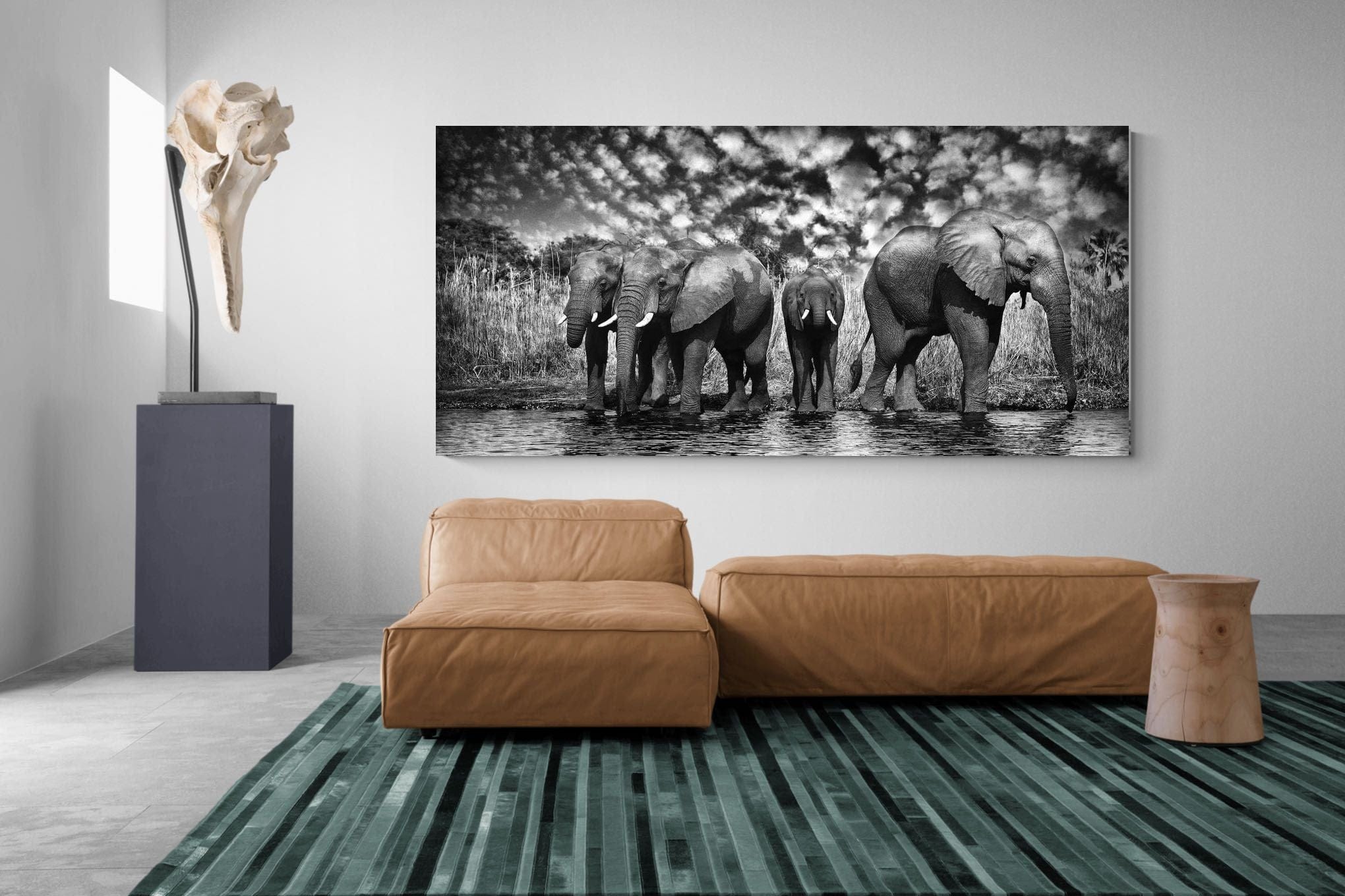 Amboseli Lake-Wall_Art-275 x 130cm-Mounted Canvas-No Frame-Pixalot