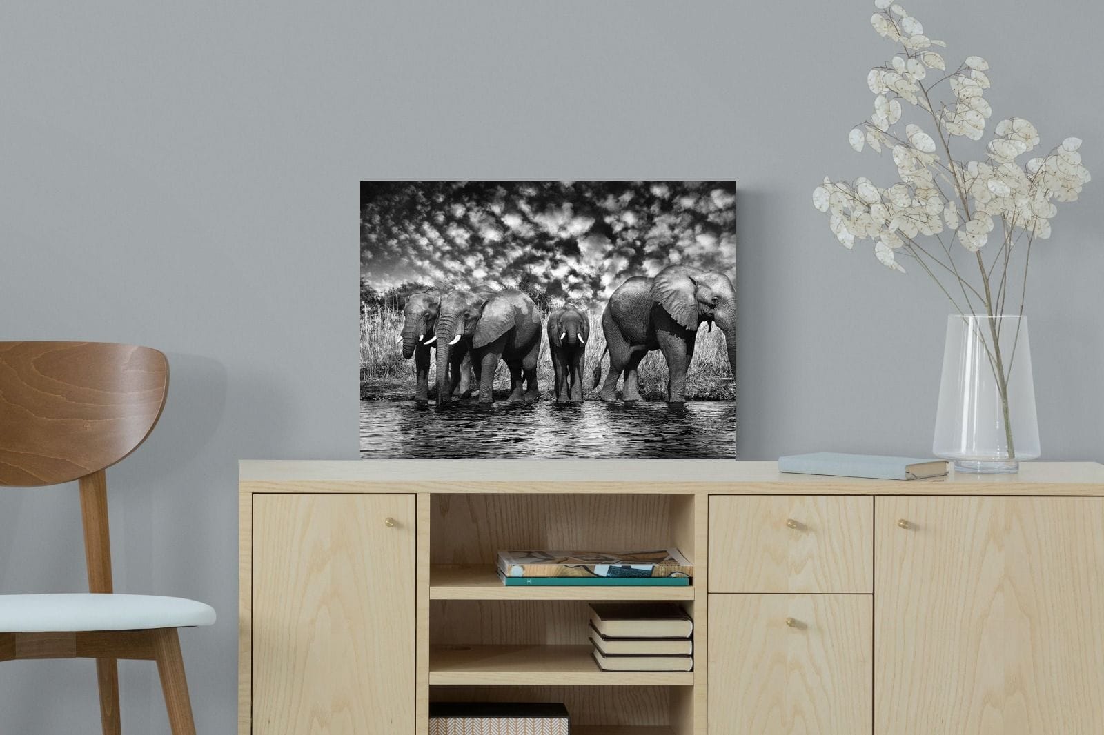 Amboseli Lake-Wall_Art-60 x 45cm-Mounted Canvas-No Frame-Pixalot