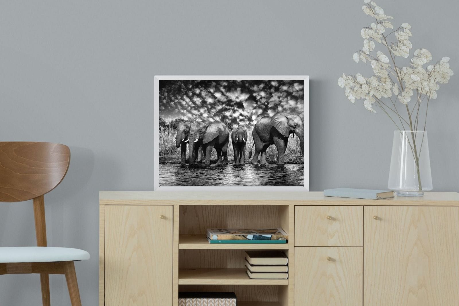Amboseli Lake-Wall_Art-60 x 45cm-Mounted Canvas-White-Pixalot