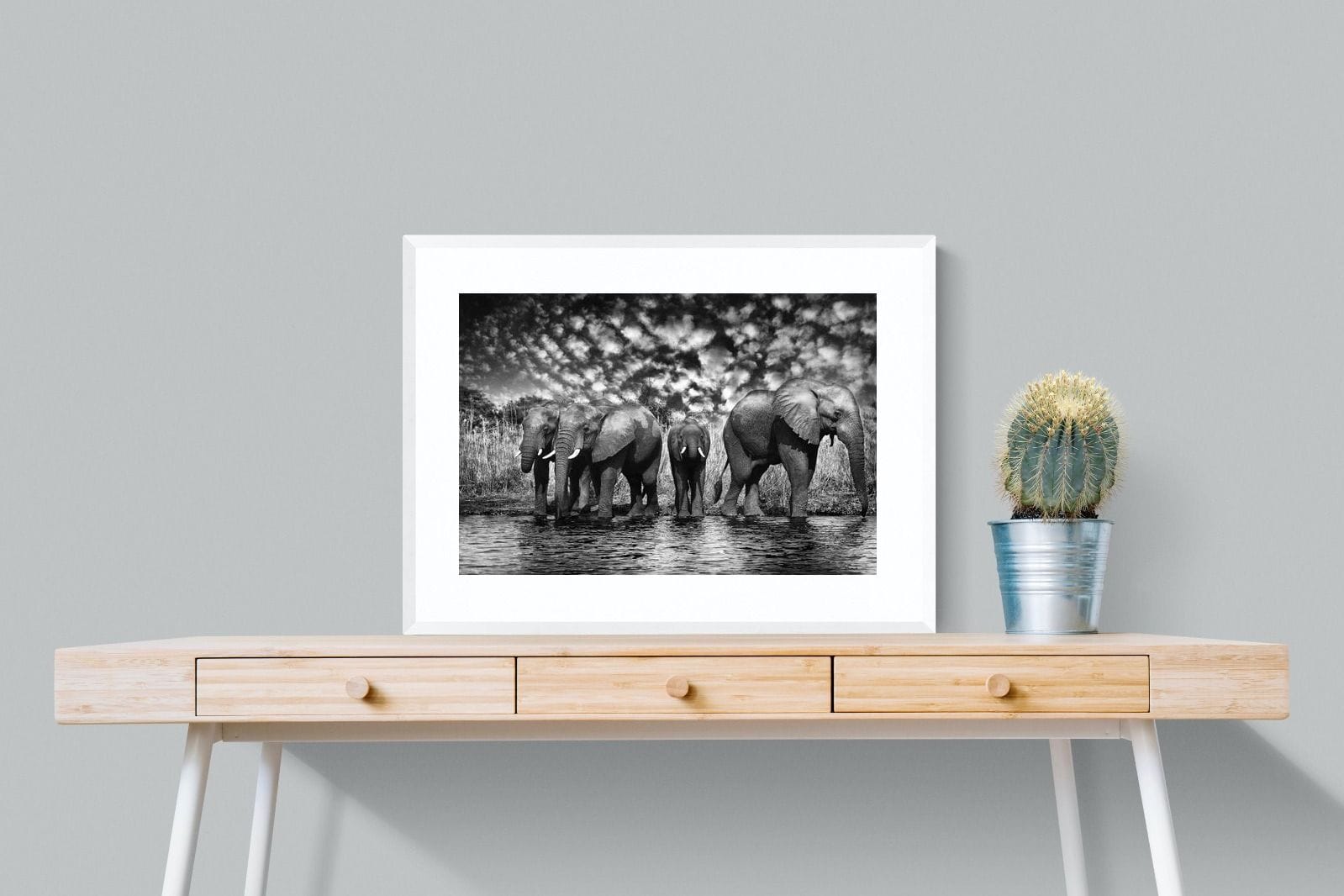 Amboseli Lake-Wall_Art-80 x 60cm-Framed Print-White-Pixalot