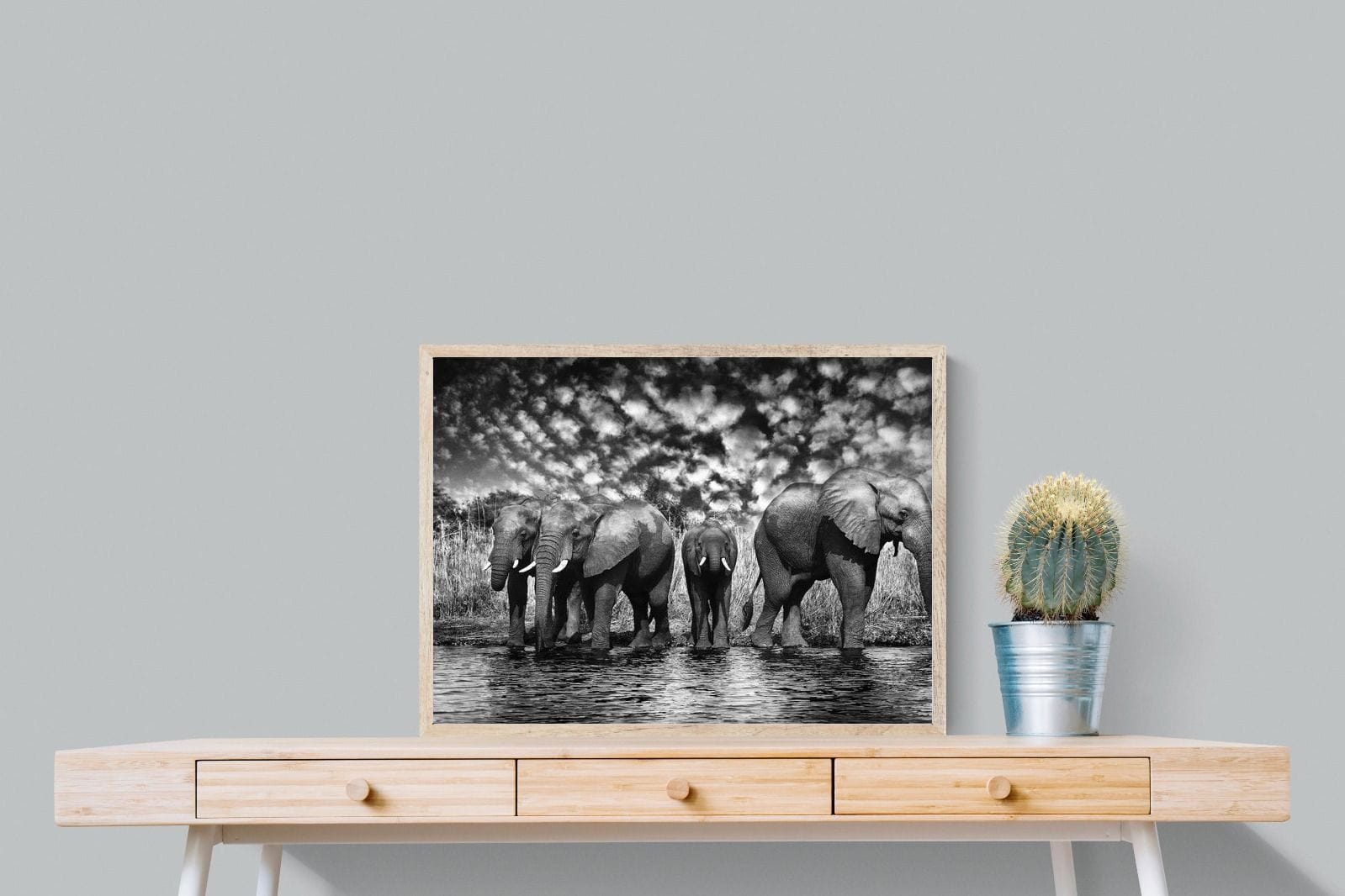Amboseli Lake-Wall_Art-80 x 60cm-Mounted Canvas-Wood-Pixalot