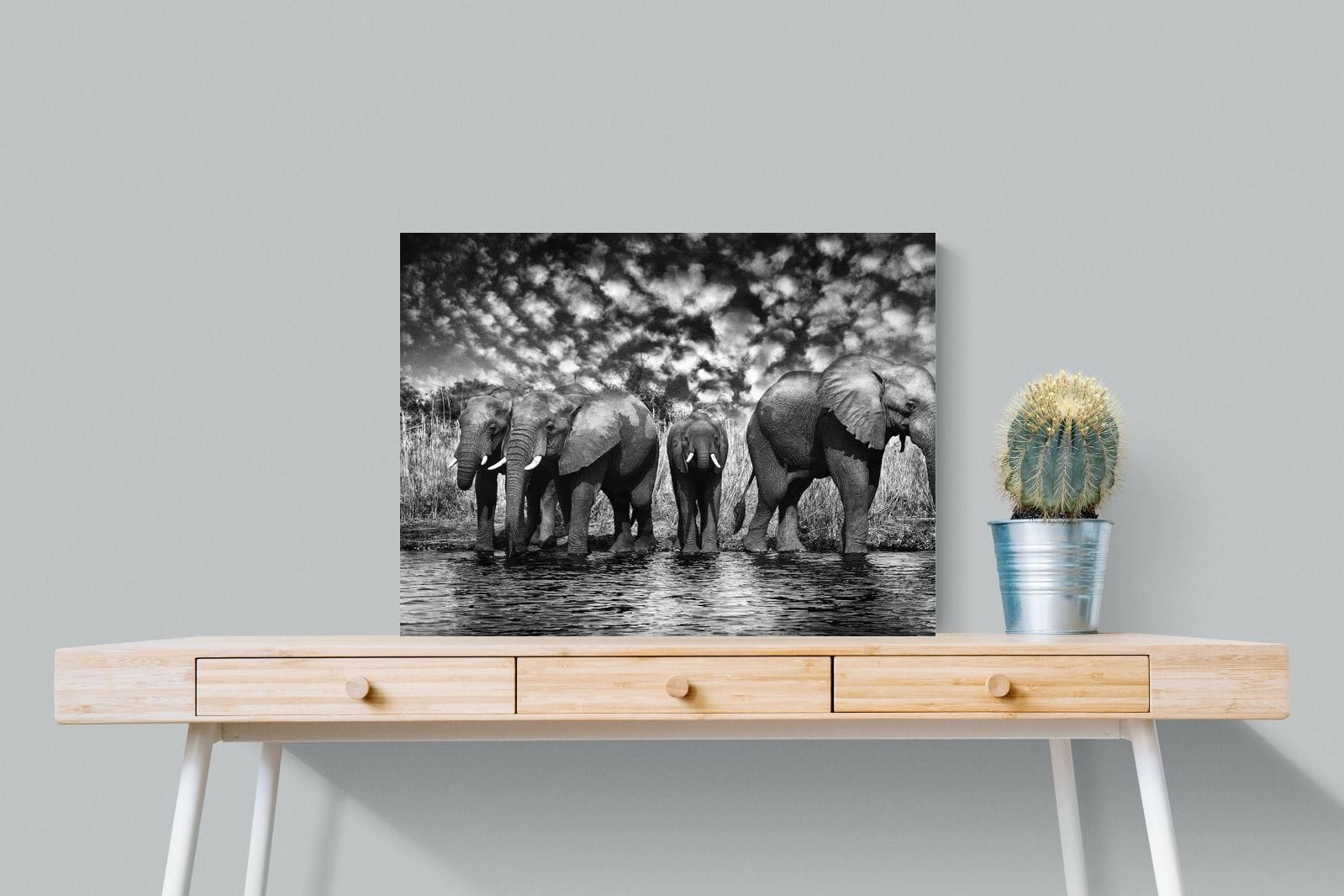 Amboseli Lake-Wall_Art-80 x 60cm-Mounted Canvas-No Frame-Pixalot