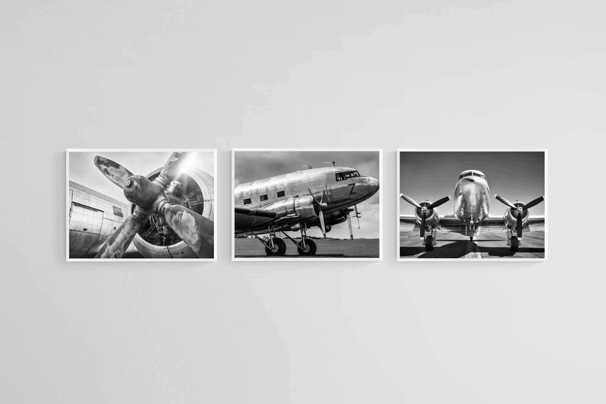 Aviator Set-Wall_Art-60 x 45cm (x3)-Mounted Canvas-White-Pixalot
