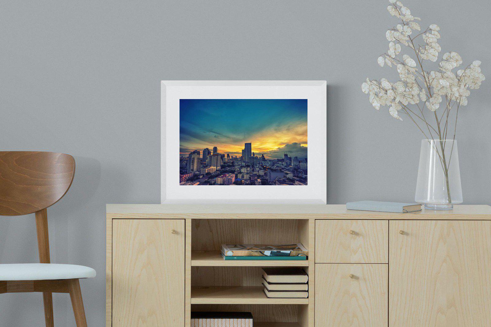 Joburg Sunrise-Wall_Art-60 x 45cm-Framed Print-White-Pixalot