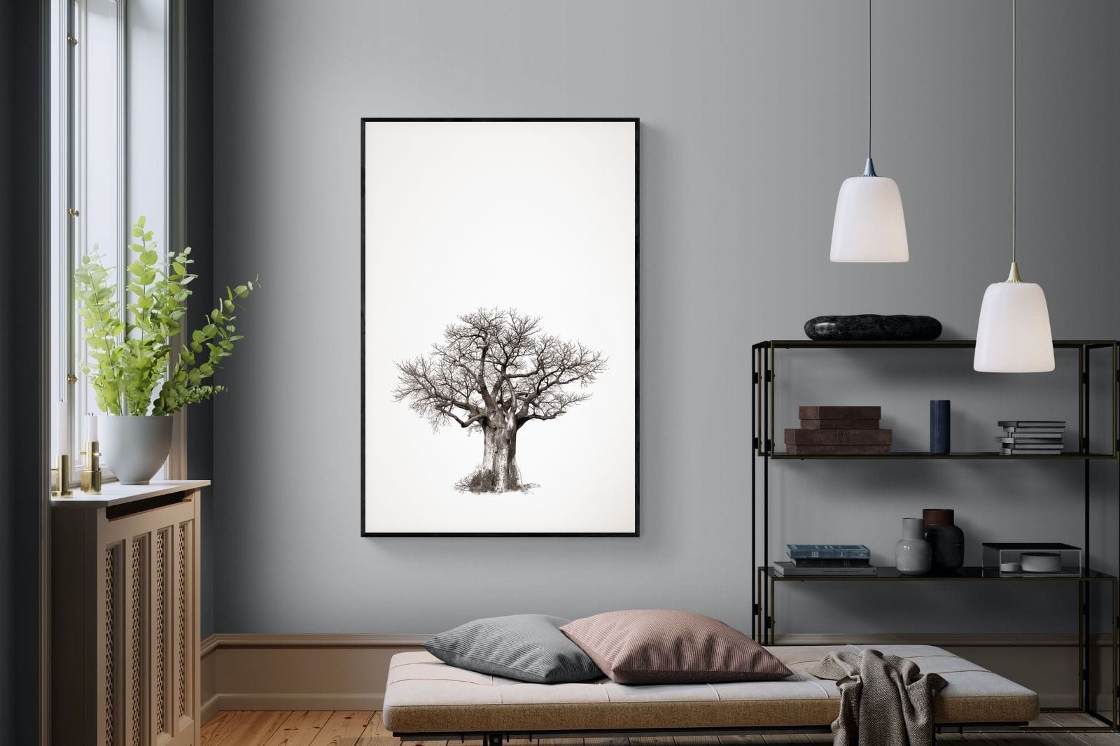 Baobab Legacy #4-Wall_Art-120 x 180cm-Mounted Canvas-Black-Pixalot
