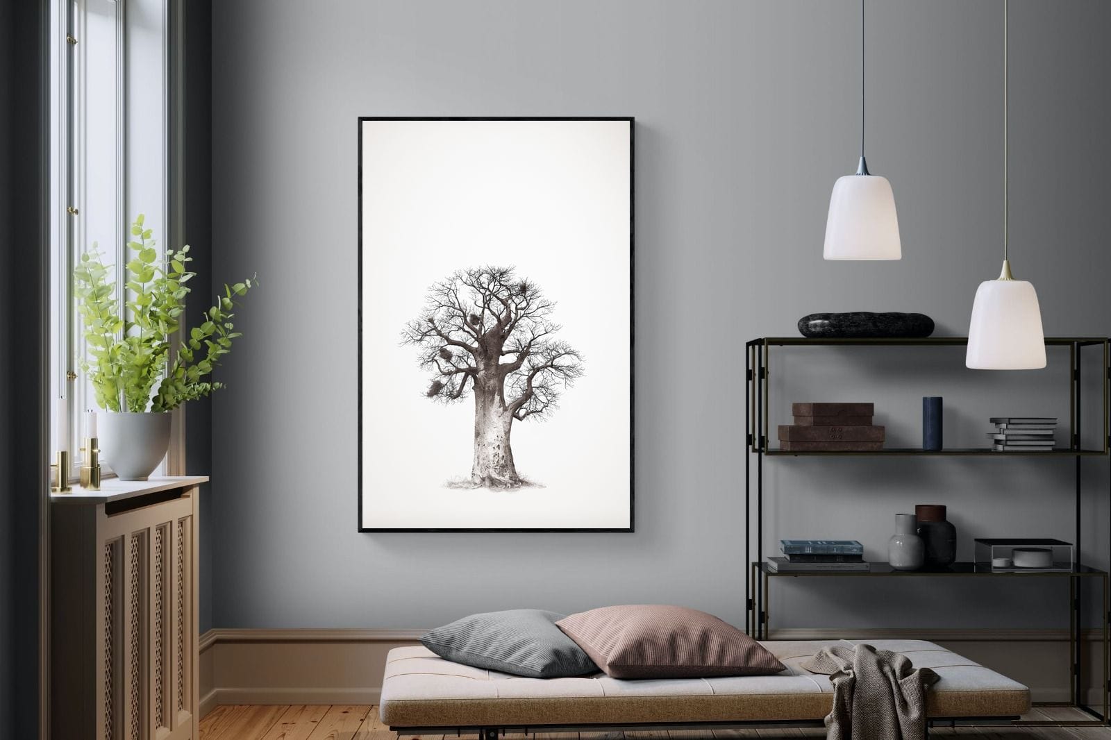 Baobab Legacy #5-Wall_Art-120 x 180cm-Mounted Canvas-Black-Pixalot