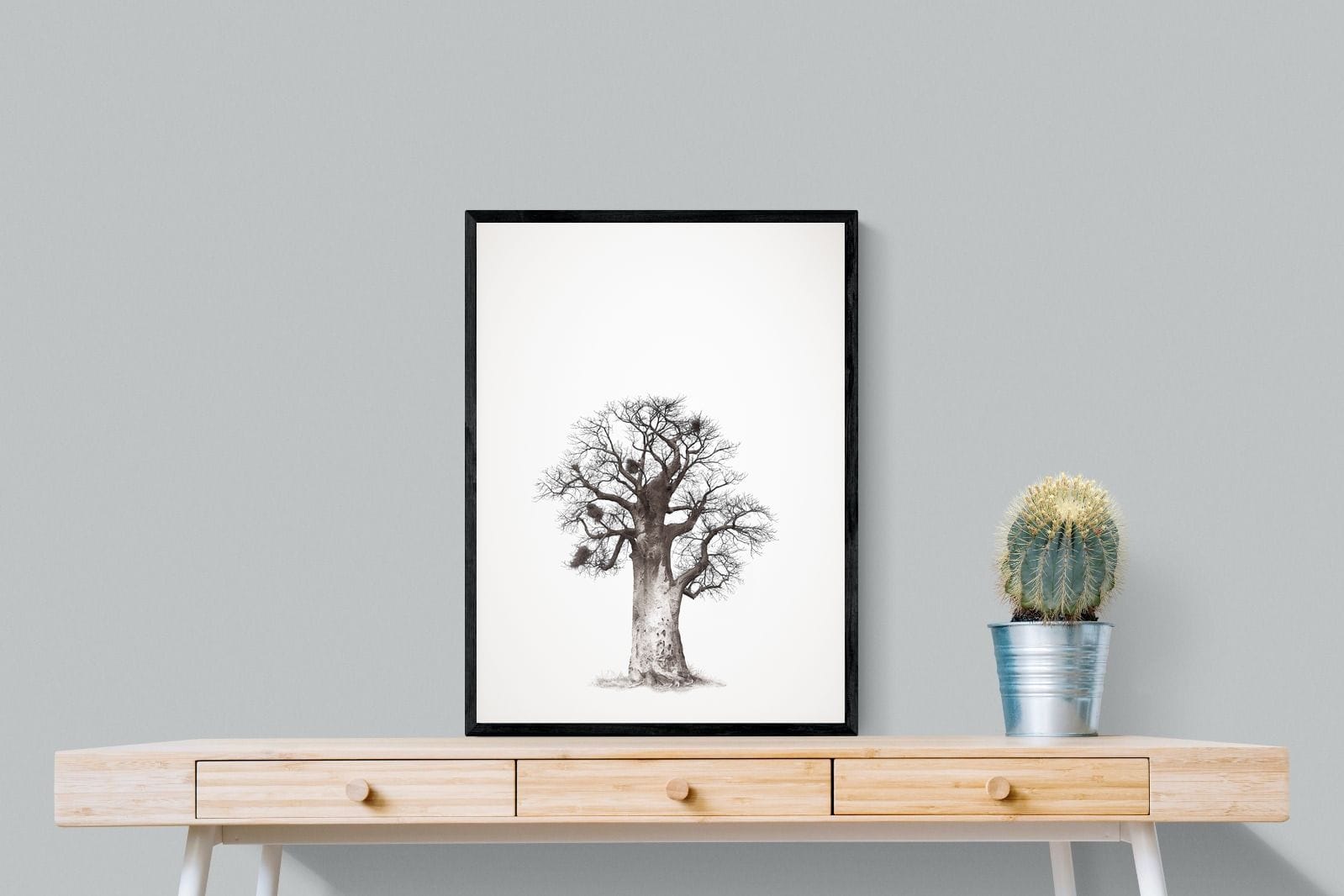 Baobab Legacy #5-Wall_Art-60 x 80cm-Mounted Canvas-Black-Pixalot