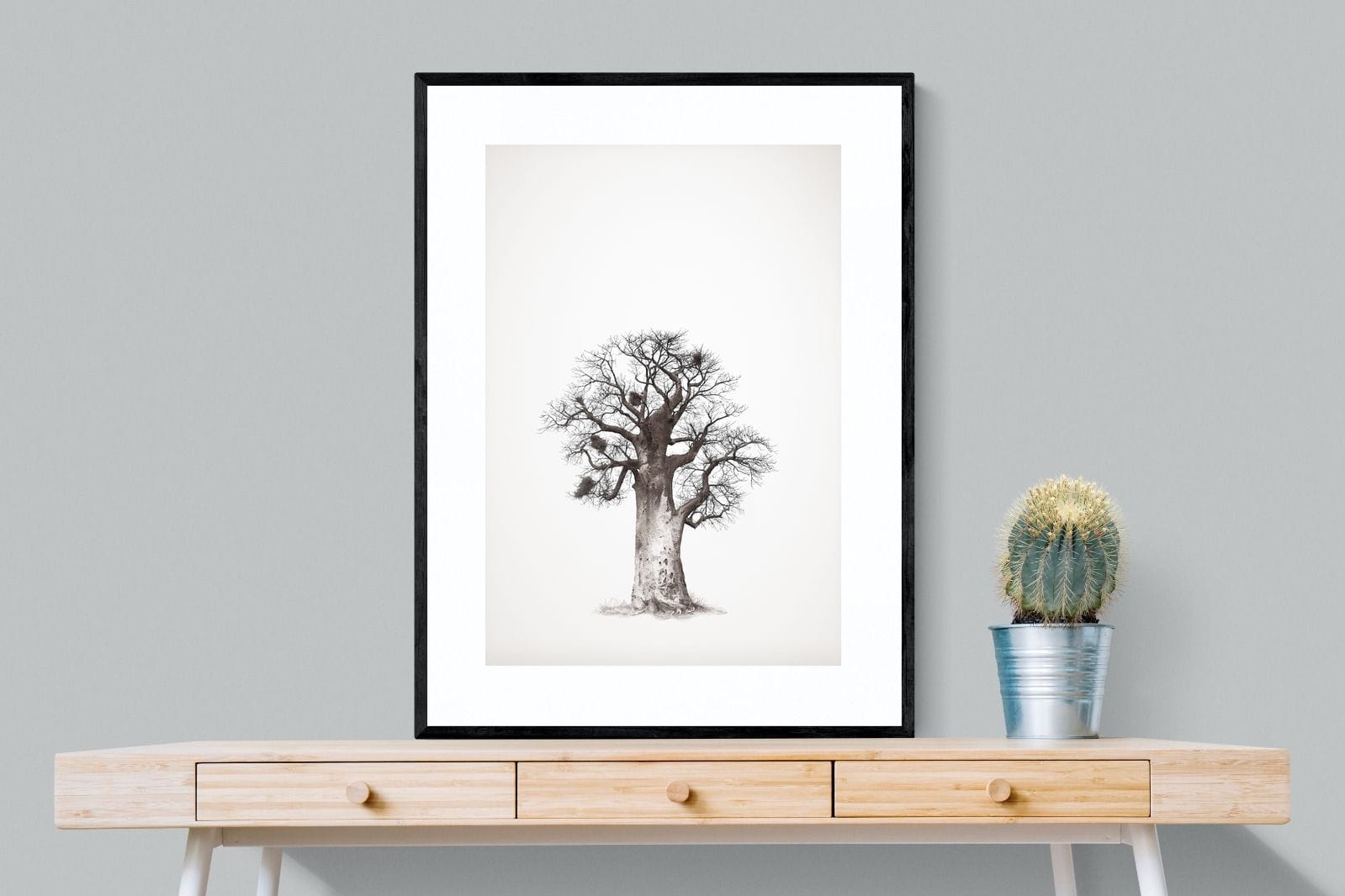 Baobab Legacy #5-Wall_Art-75 x 100cm-Framed Print-Black-Pixalot