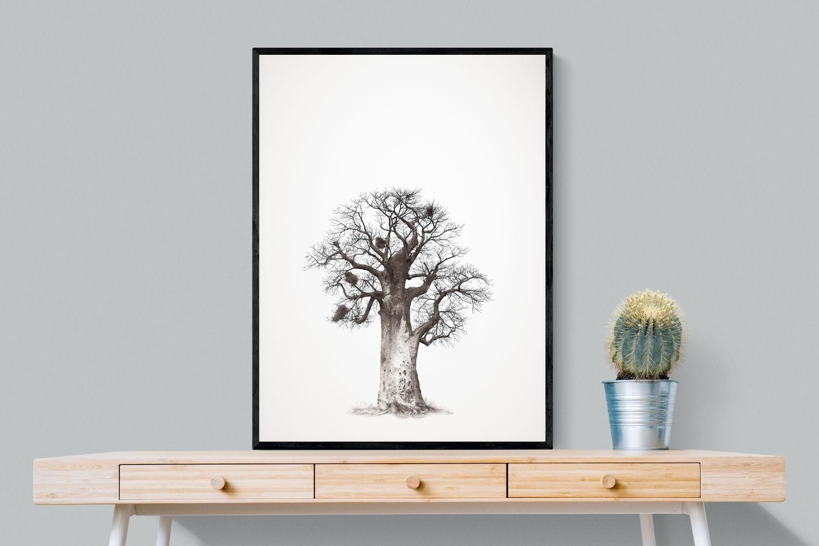 Baobab Legacy #5-Wall_Art-75 x 100cm-Mounted Canvas-Black-Pixalot
