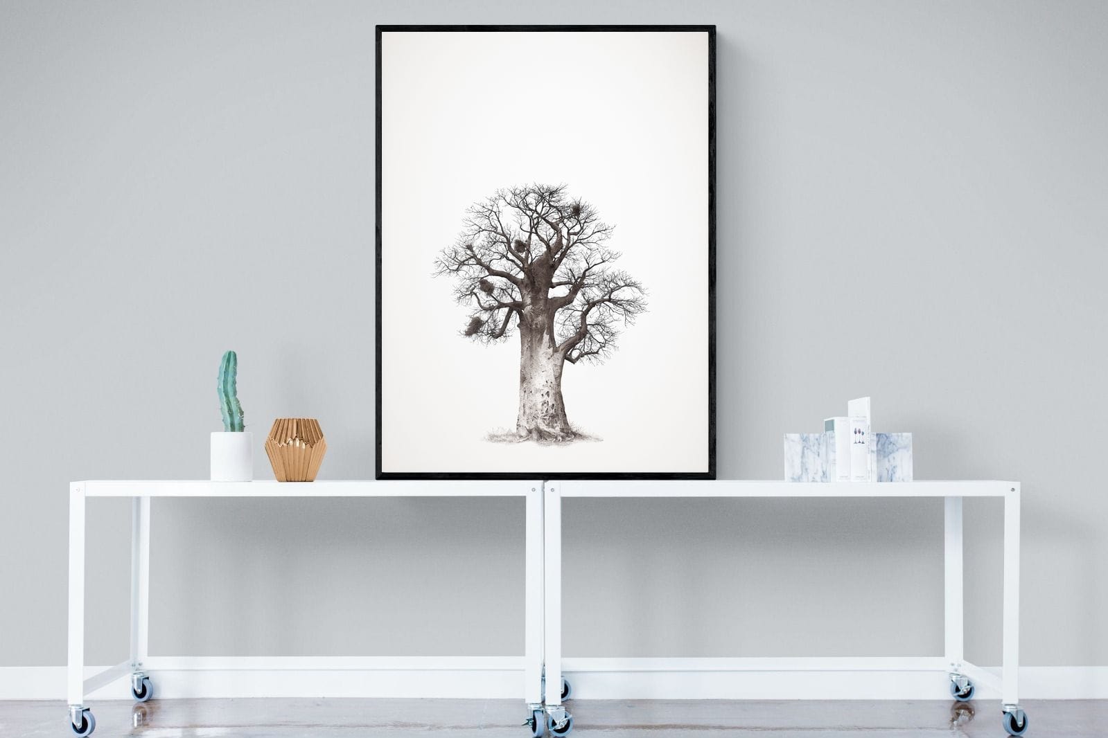 Baobab Legacy #5-Wall_Art-90 x 120cm-Mounted Canvas-Black-Pixalot