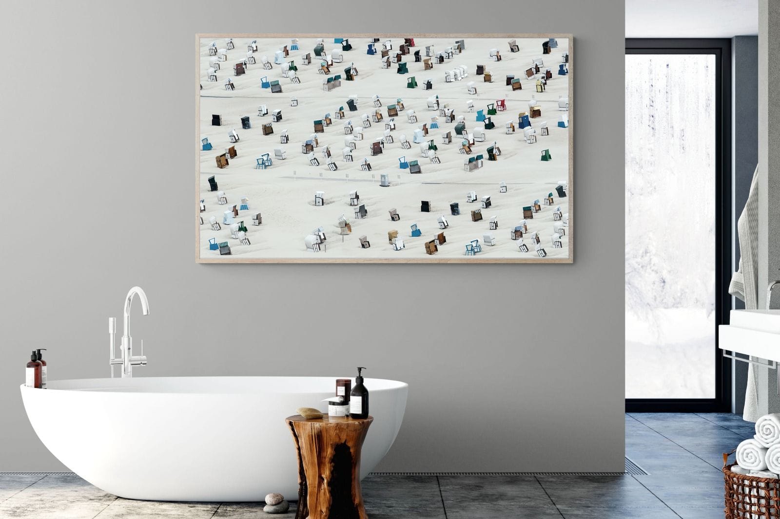 Beach Cabins-Wall_Art-180 x 110cm-Mounted Canvas-Wood-Pixalot