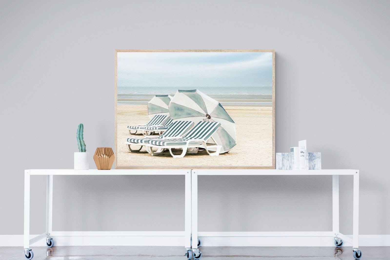Beach Loungers-Wall_Art-120 x 90cm-Mounted Canvas-Wood-Pixalot