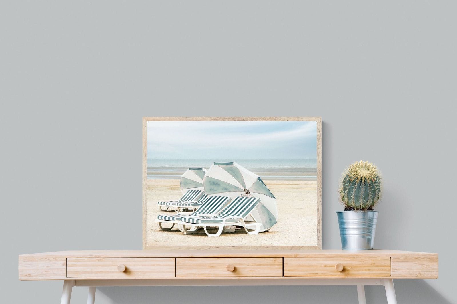 Beach Loungers-Wall_Art-80 x 60cm-Mounted Canvas-Wood-Pixalot