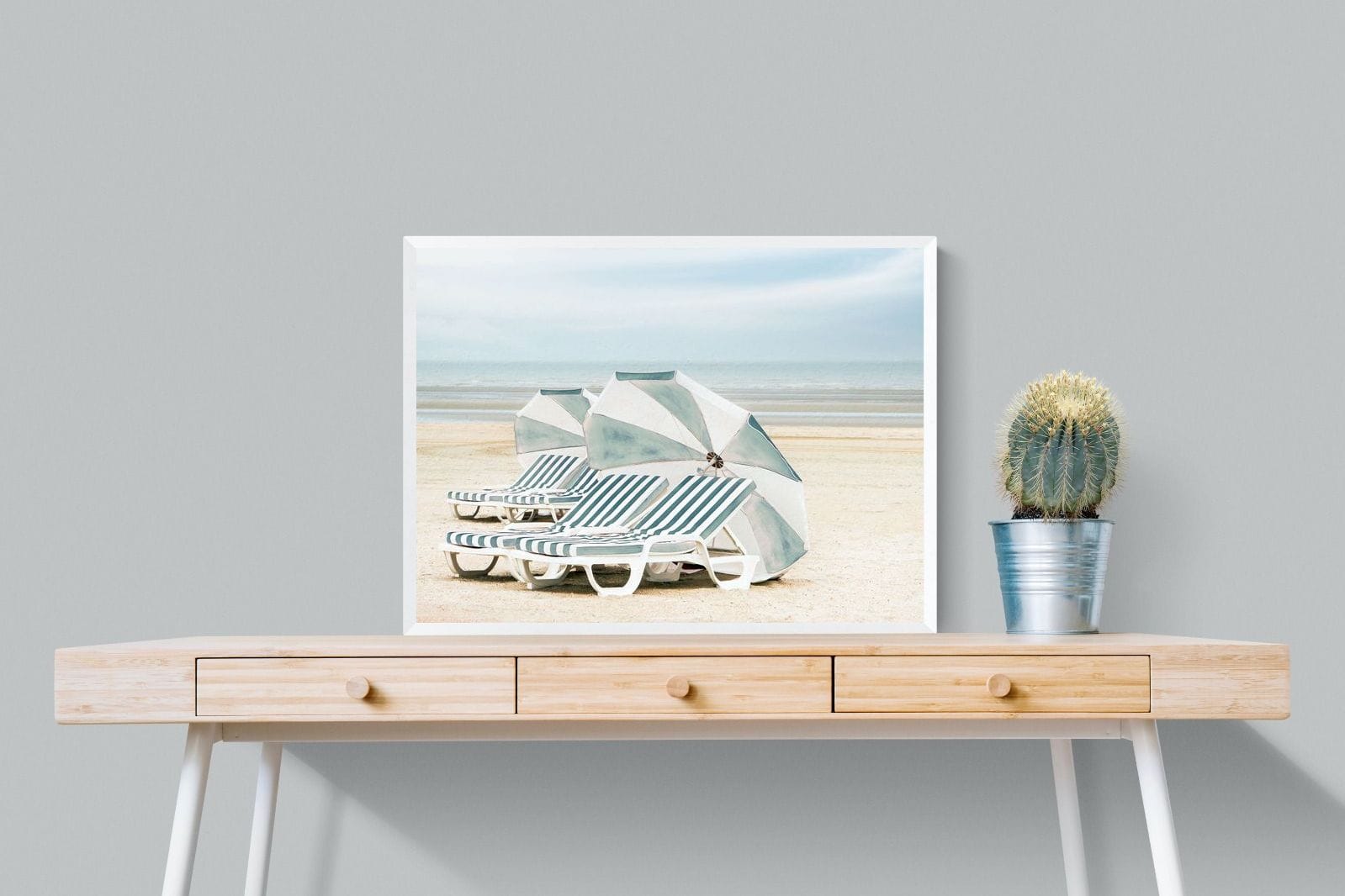 Beach Loungers-Wall_Art-80 x 60cm-Mounted Canvas-White-Pixalot