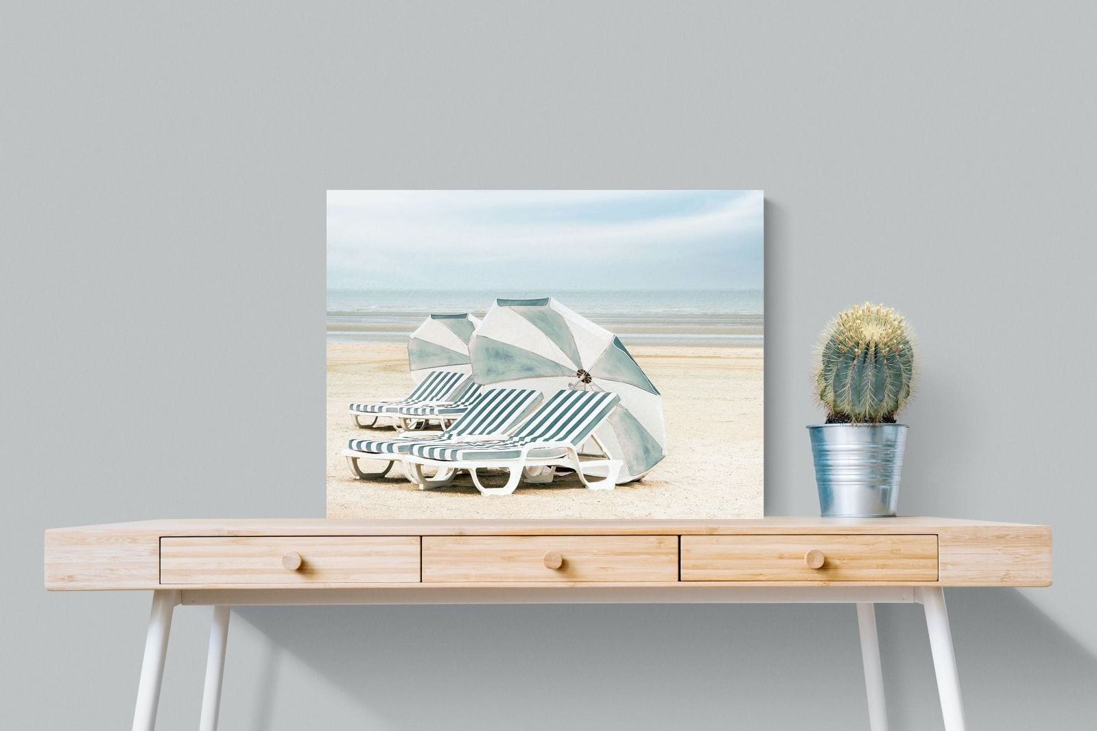 Beach Loungers-Wall_Art-80 x 60cm-Mounted Canvas-No Frame-Pixalot