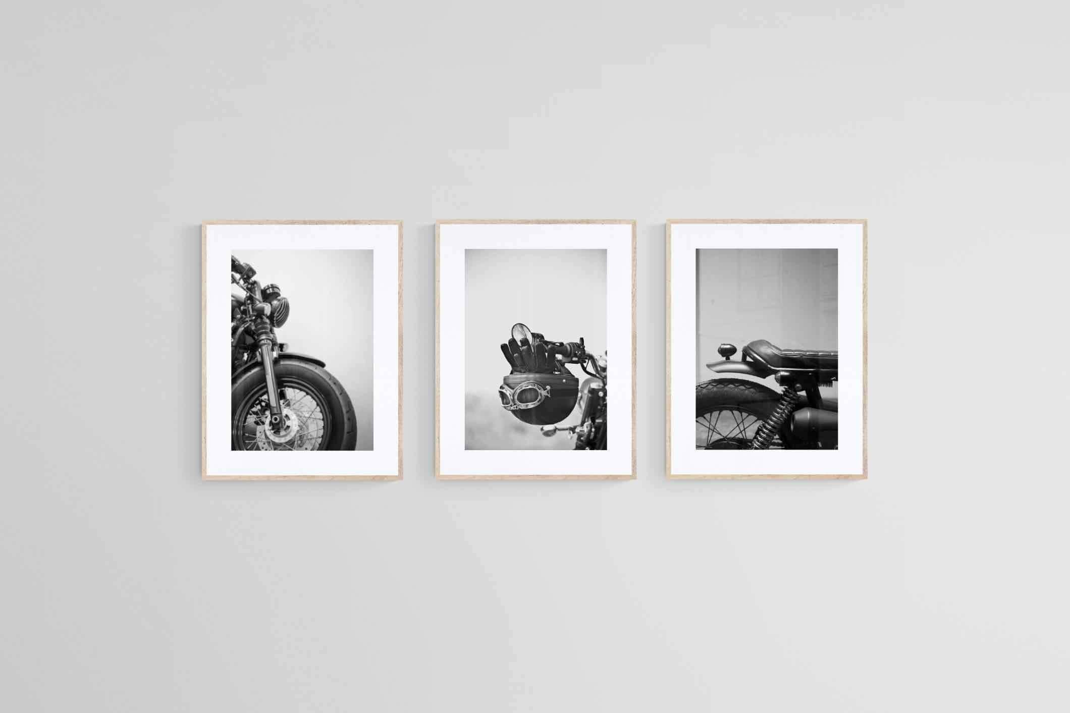 Biker Set-Wall_Art-45 x 60cm (x3)-Framed Print-Wood-Pixalot