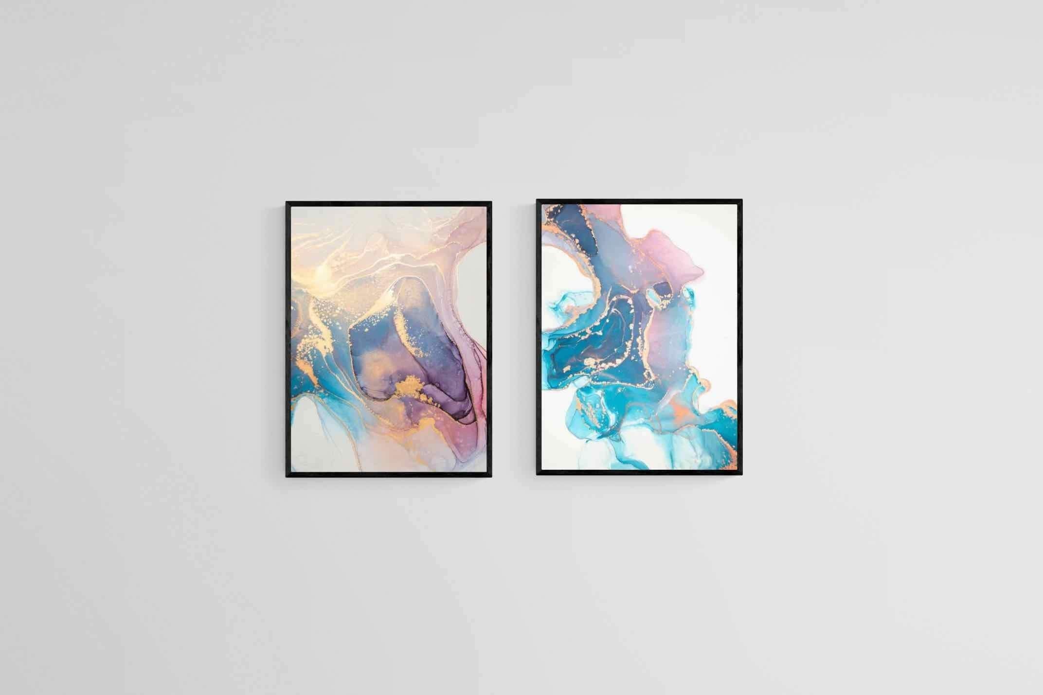 Blush Set-Wall_Art-45 x 60cm (x2)-Mounted Canvas-Black-Pixalot