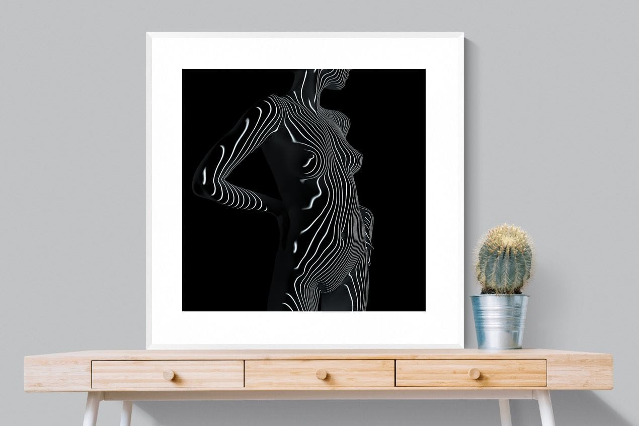 Body Contours-Wall_Art-100 x 100cm-Framed Print-White-Pixalot
