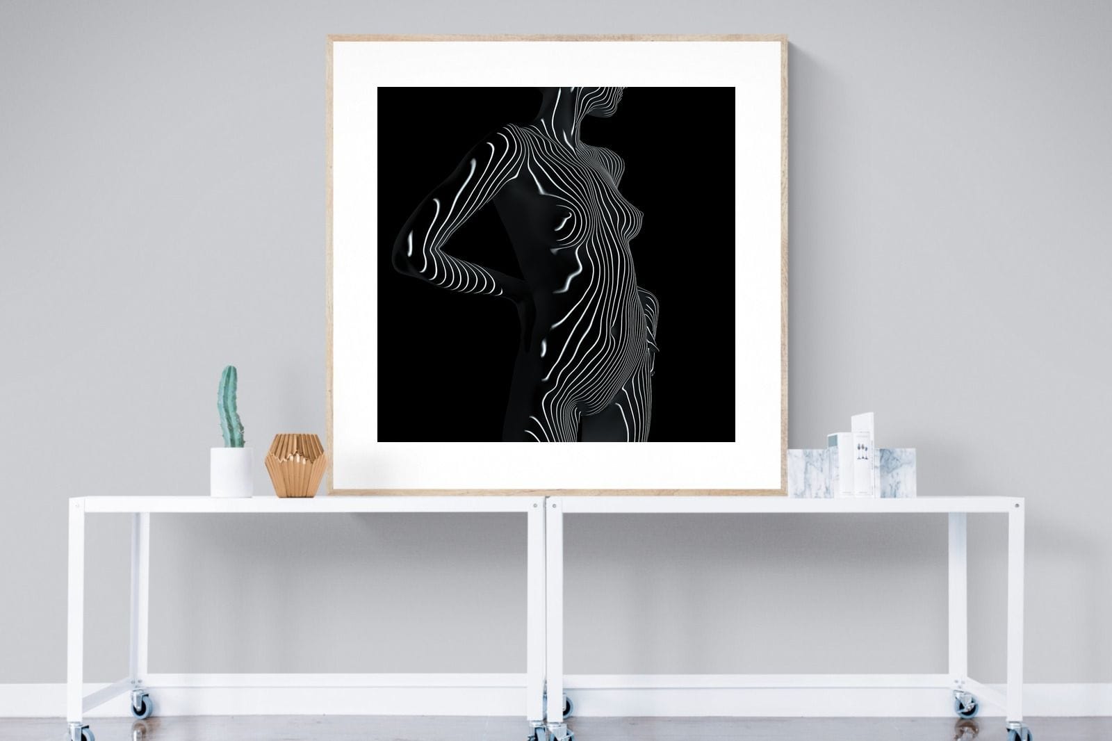 Body Contours-Wall_Art-120 x 120cm-Framed Print-Wood-Pixalot