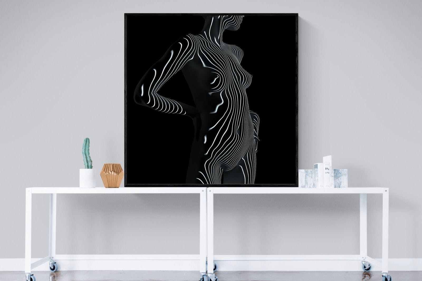 Body Contours-Wall_Art-120 x 120cm-Mounted Canvas-Black-Pixalot