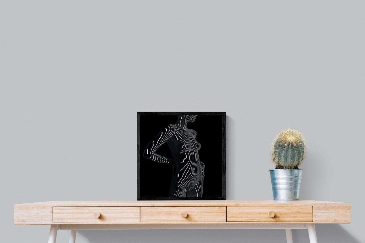 Body Contours-Wall_Art-50 x 50cm-Mounted Canvas-Black-Pixalot