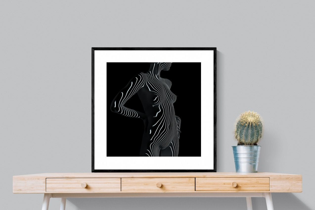 Body Contours-Wall_Art-80 x 80cm-Framed Print-Black-Pixalot