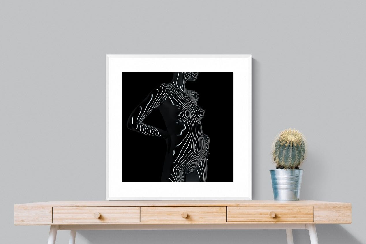 Body Contours-Wall_Art-80 x 80cm-Framed Print-White-Pixalot