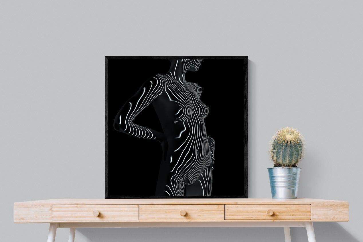 Body Contours-Wall_Art-80 x 80cm-Mounted Canvas-Black-Pixalot