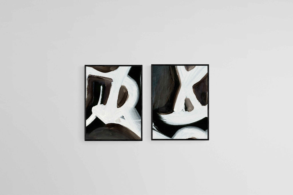 Bones Set-Wall_Art-45 x 60cm (x2)-Mounted Canvas-Black-Pixalot