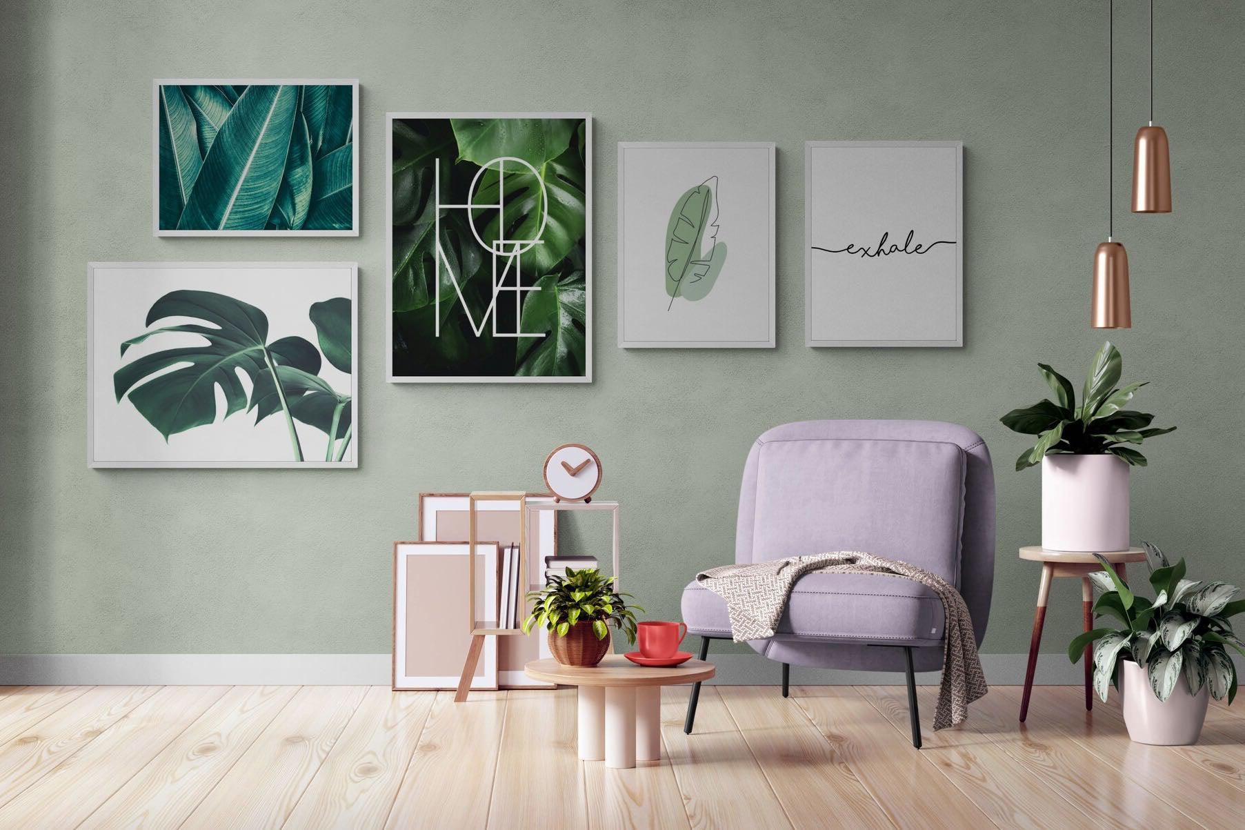 Botanical Gallery Wall Set-Wall_Art-Mounted Canvas-White-Pixalot