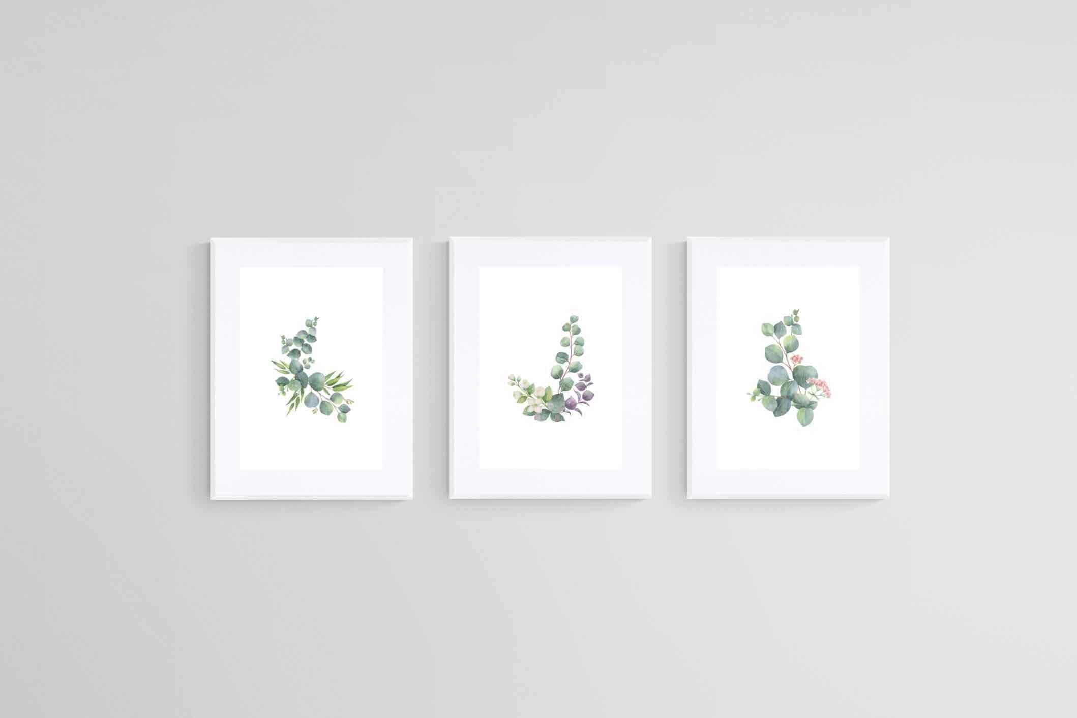 Botanical Set-Wall_Art-60 x 80cm (x3)-Framed Print-White-Pixalot