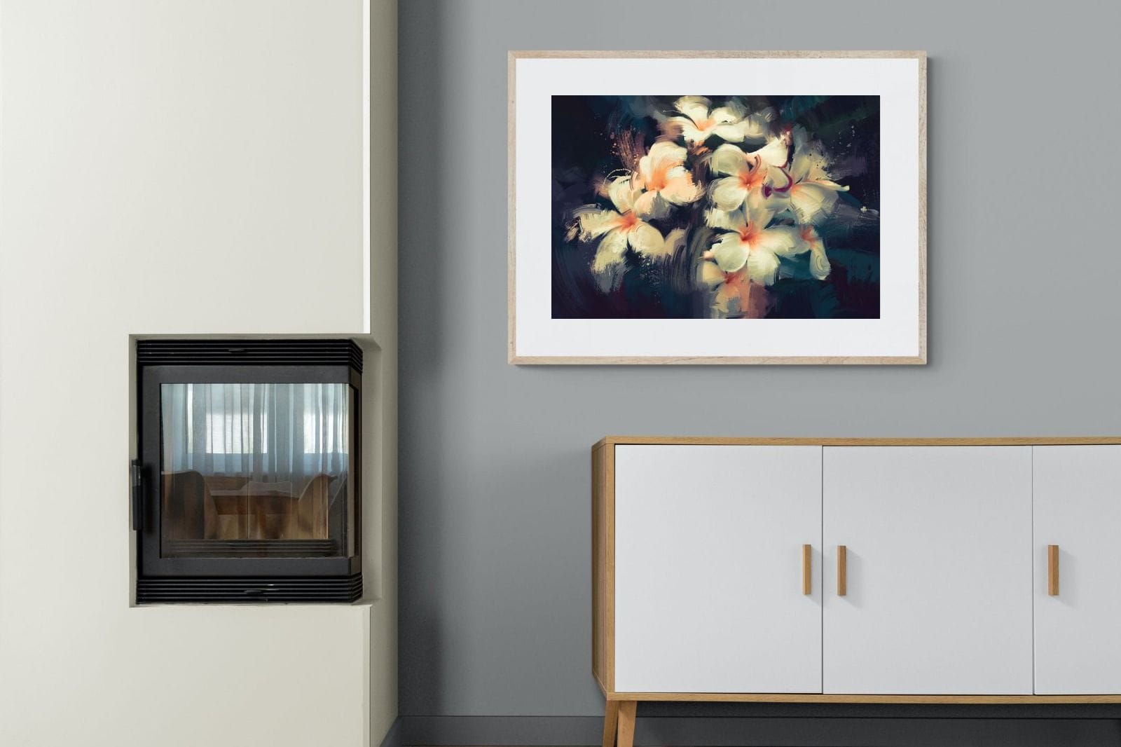 Brushed Petals-Wall_Art-100 x 75cm-Framed Print-Wood-Pixalot