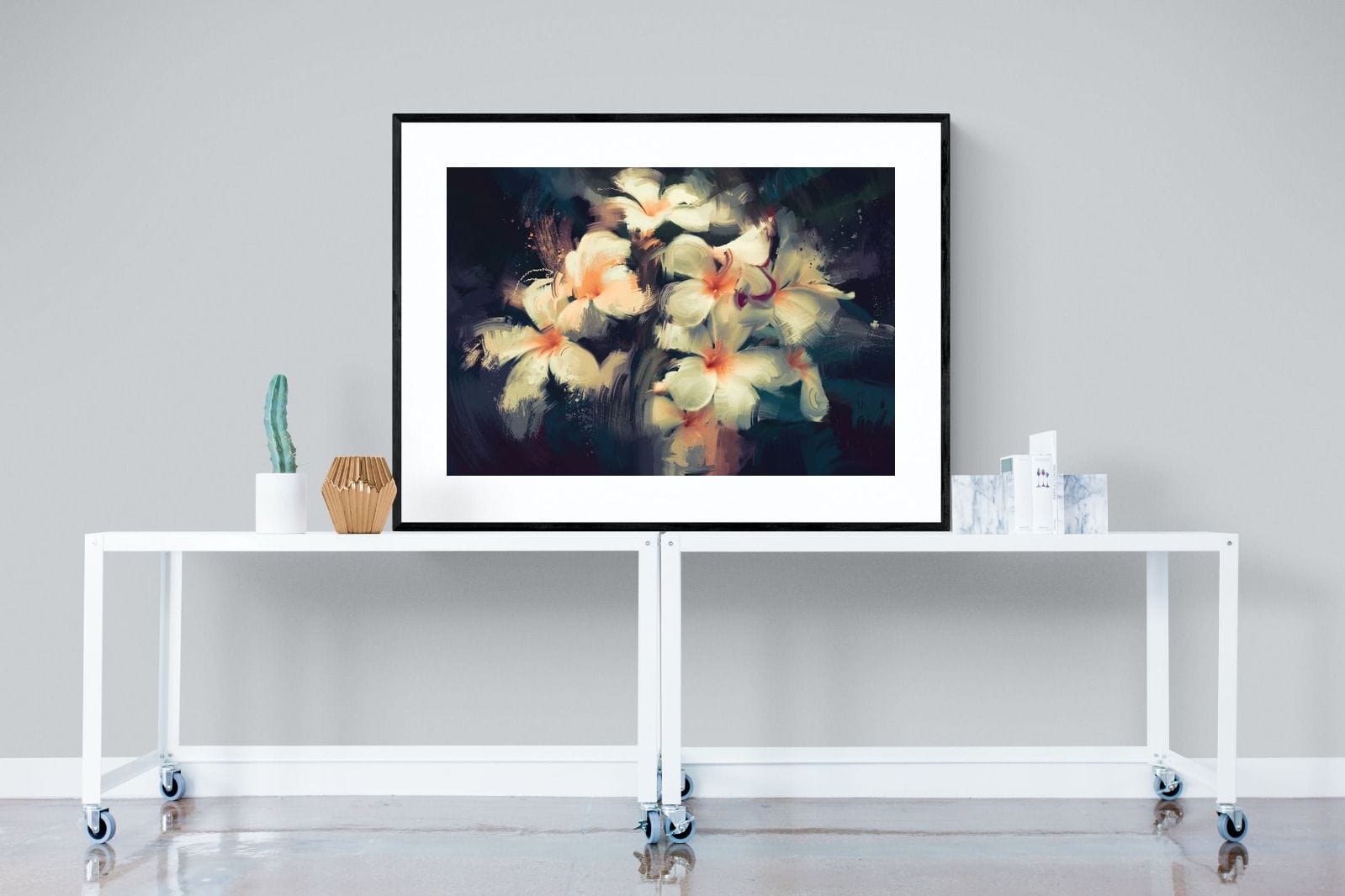 Brushed Petals-Wall_Art-120 x 90cm-Framed Print-Black-Pixalot