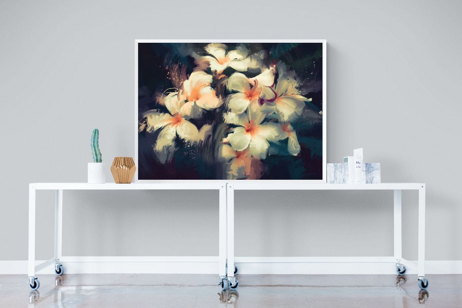 Brushed Petals-Wall_Art-120 x 90cm-Mounted Canvas-White-Pixalot
