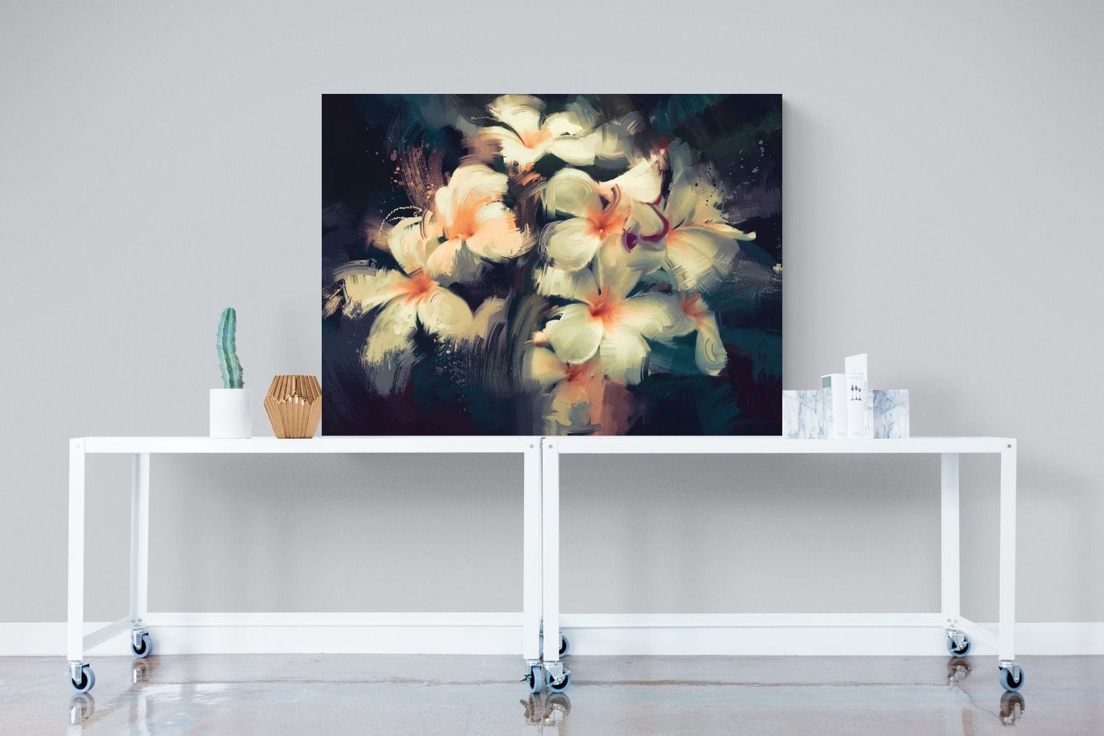 Brushed Petals-Wall_Art-120 x 90cm-Mounted Canvas-No Frame-Pixalot