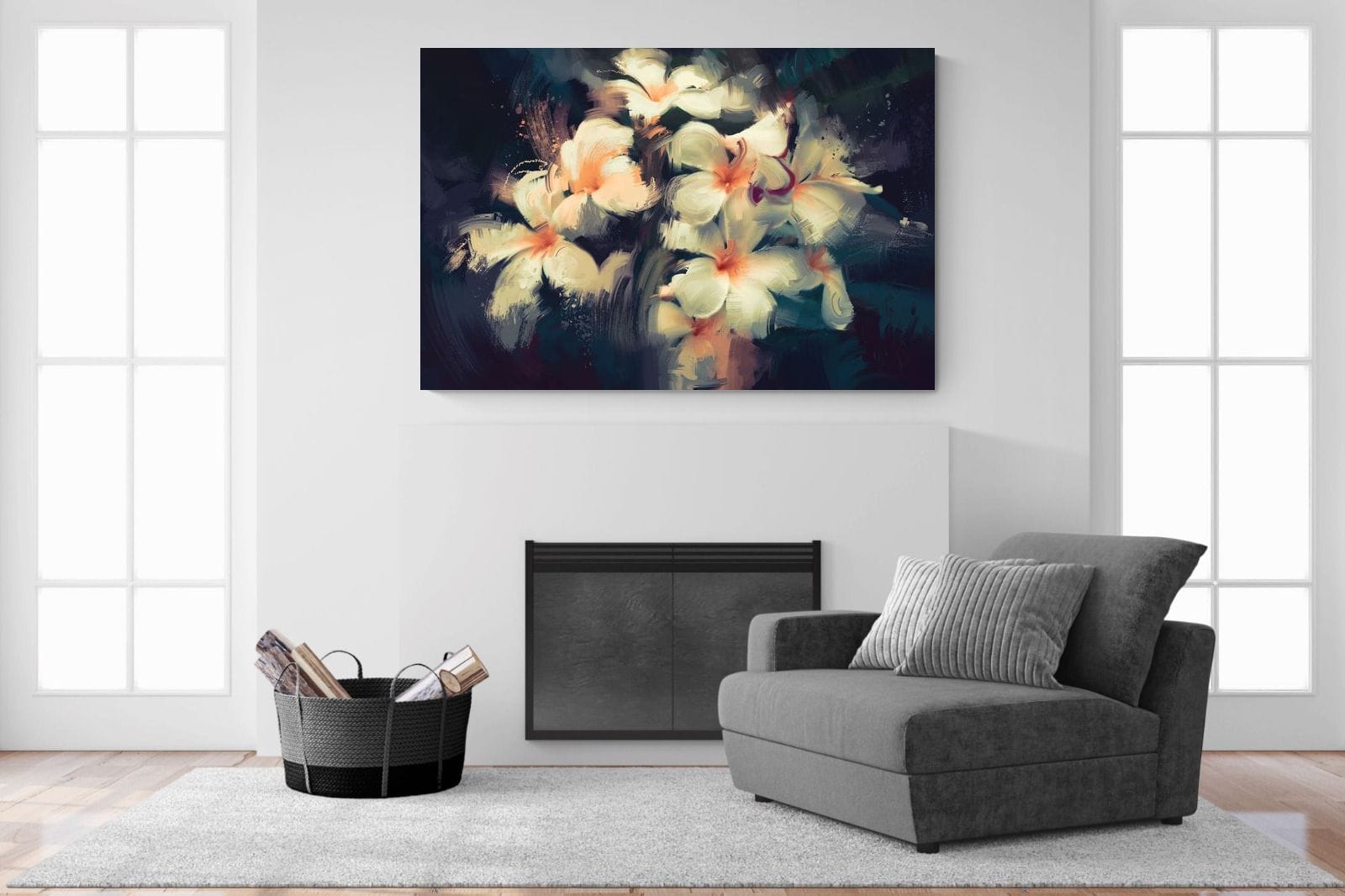 Brushed Petals-Wall_Art-150 x 100cm-Mounted Canvas-No Frame-Pixalot