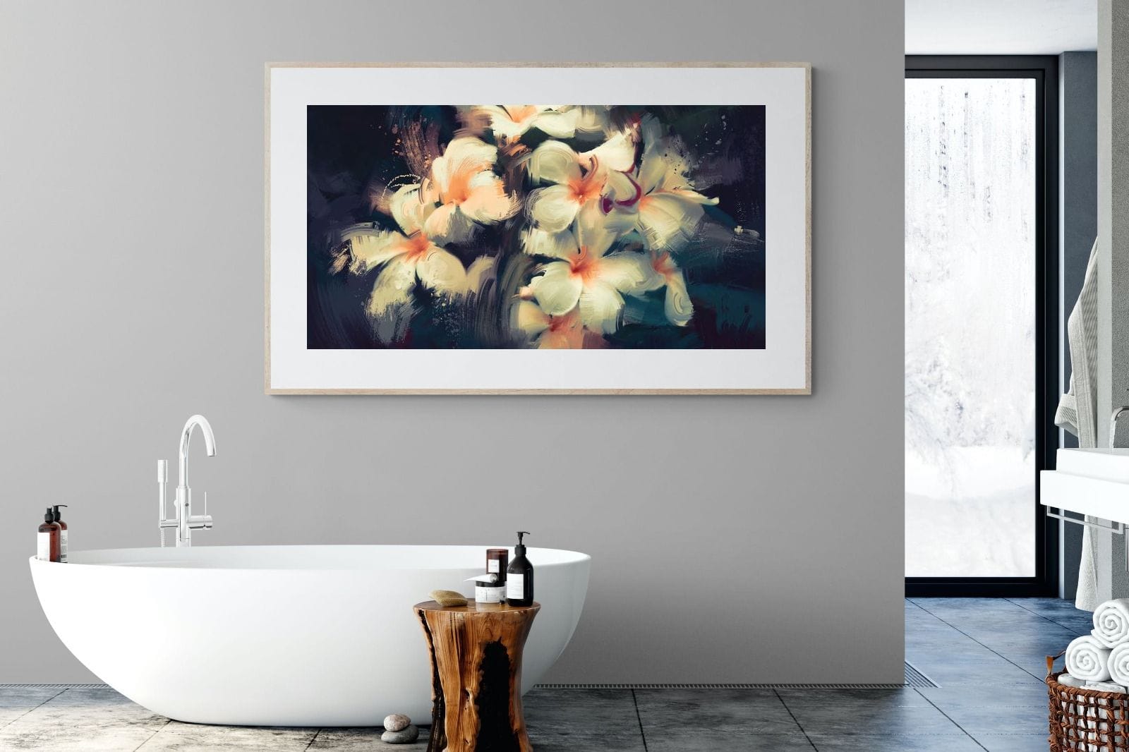 Brushed Petals-Wall_Art-180 x 110cm-Framed Print-Wood-Pixalot
