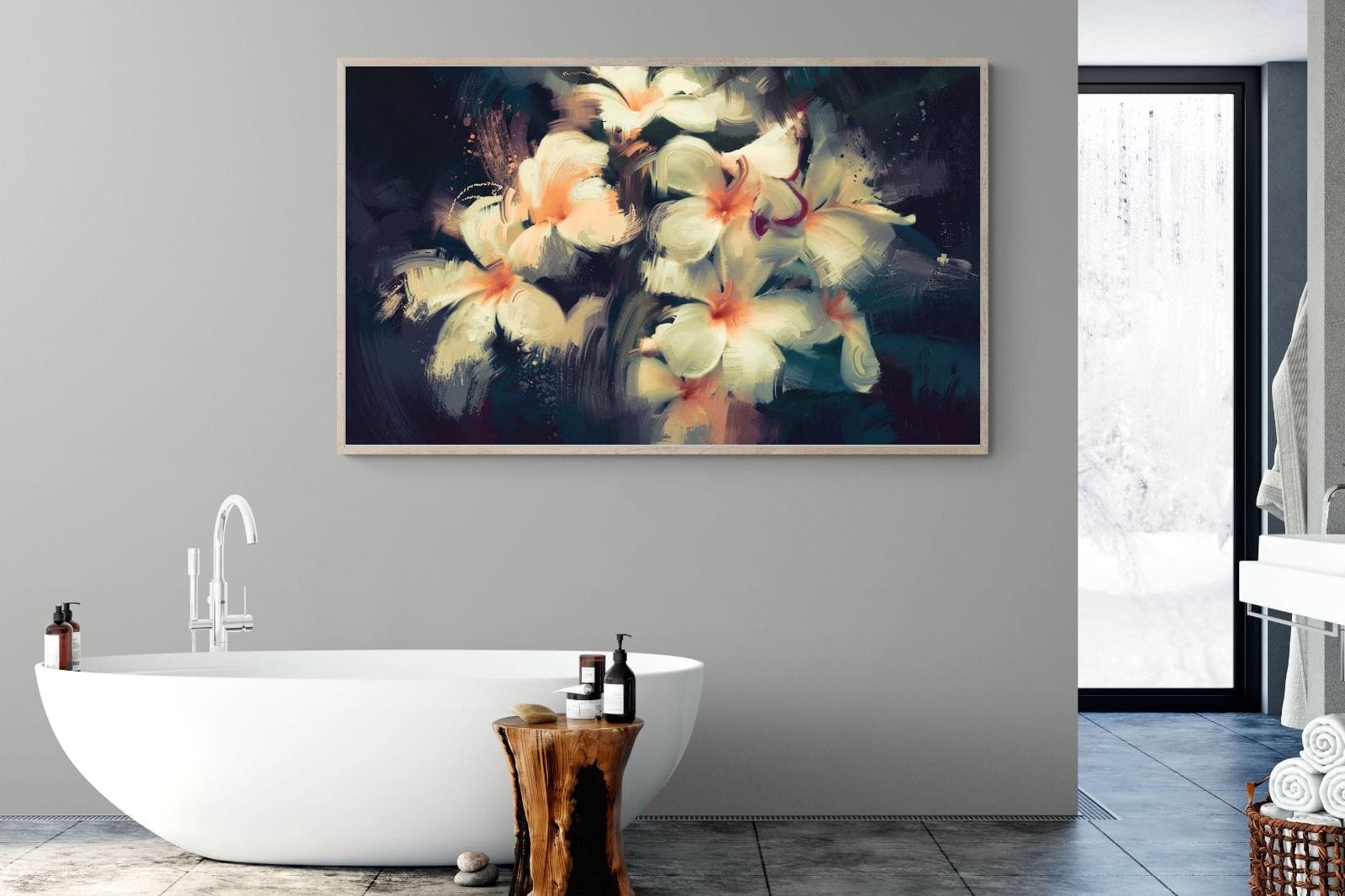 Brushed Petals-Wall_Art-180 x 110cm-Mounted Canvas-Wood-Pixalot