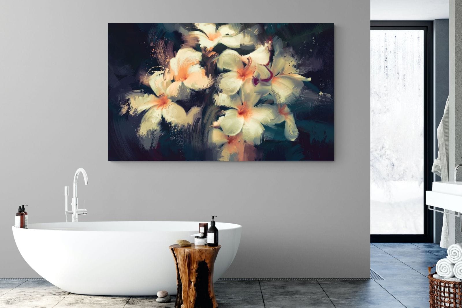 Brushed Petals-Wall_Art-180 x 110cm-Mounted Canvas-No Frame-Pixalot
