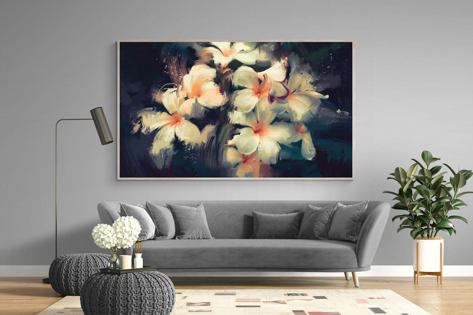 Brushed Petals-Wall_Art-220 x 130cm-Mounted Canvas-Wood-Pixalot